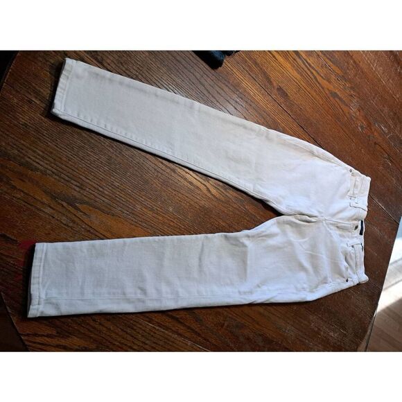 Waist 27" Banana Republic Mid Rise Skinny White Jeans Denim Pants w Pockets - Picture 1 of 3